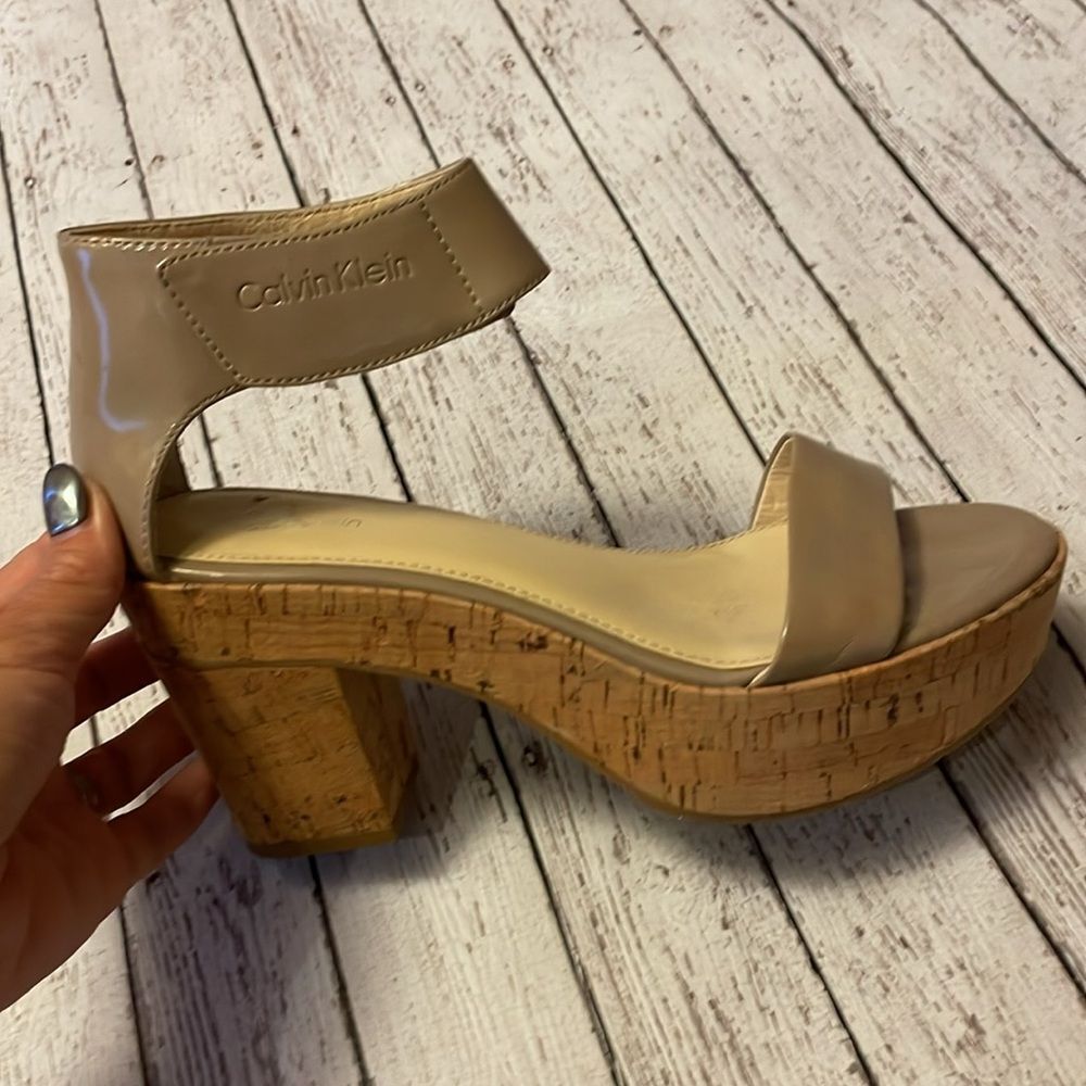 Calvin Klein Beige Platform Sandals